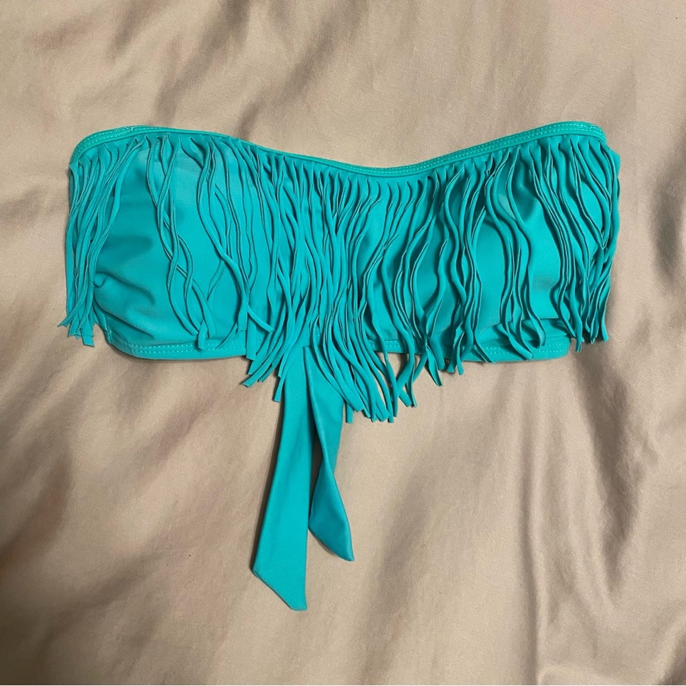 Joe Boxer Green Bikini Top with Fringe